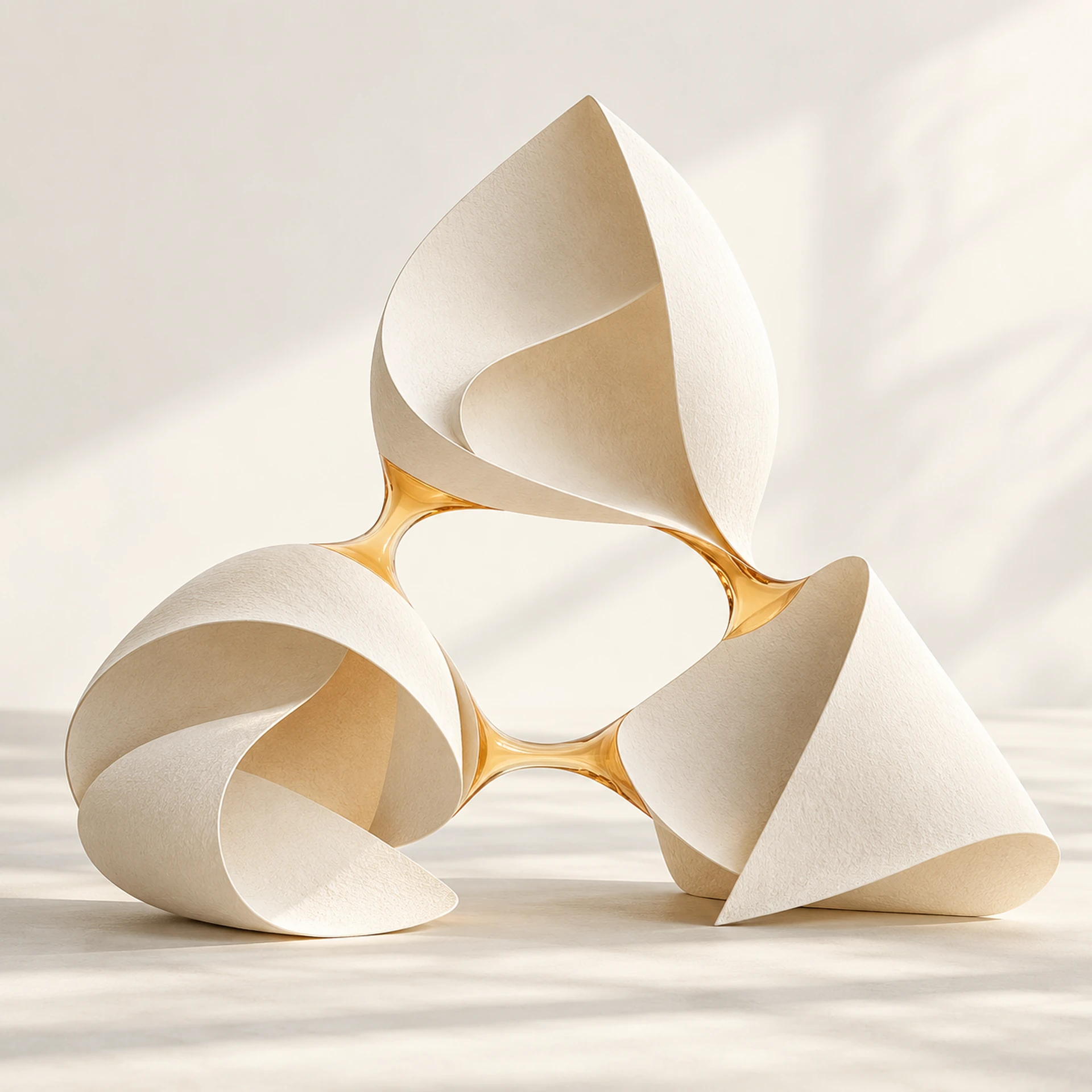Formes complémentaires de papier reliées entre elles