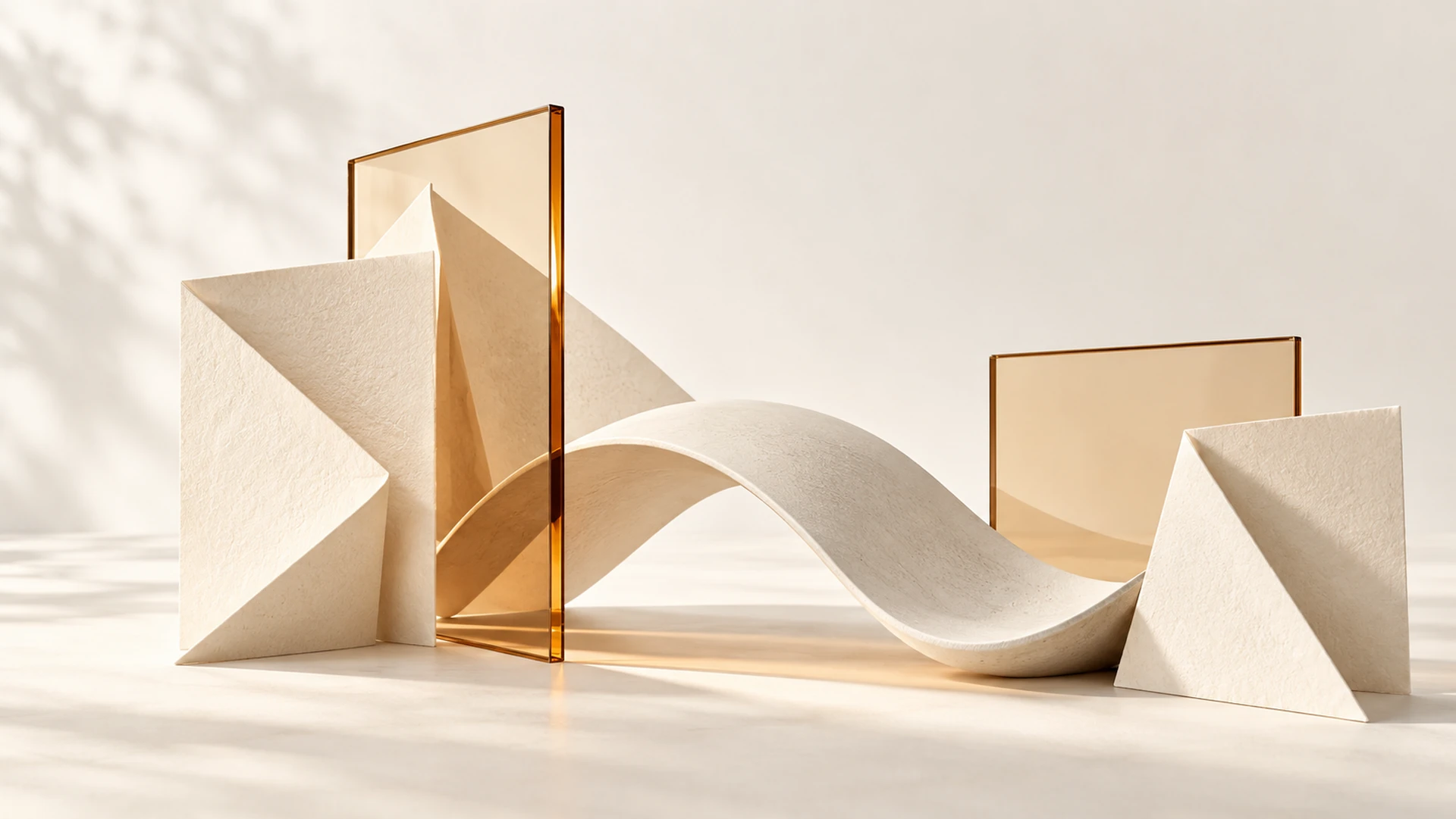 Formes de papier complémentaires et cadres en verre ambré